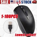 Wired USB Optical Scroll Wheel Mouse - Black