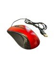 Red USB Optical Wired Mouse for PC & Laptop