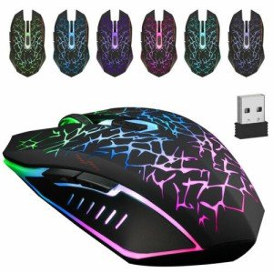 Wireless LED Gaming Mouse - Rechargeable & Optical