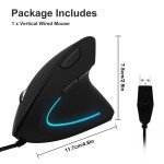 Ergonomic Wired Vertical Mouse with LED Lights