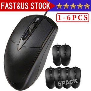 6 Wired Optical Scroll Wheel Mice for PC