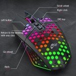 RGB Wireless Gaming Mouse with Honeycomb Design