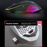 RGB Wireless Gaming Mouse with Honeycomb Design