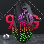 RGB Wireless Gaming Mouse with Honeycomb Design
