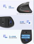 TECKNET Wireless Ergonomic Vertical Mouse, 4800 DPI