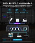 Loocam 4-Port Gigabit PoE Unmanaged Switch