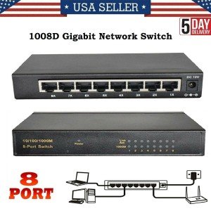8-Port Gigabit Ethernet Wall Mount Switch