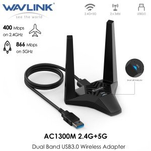 Dual Band 2.4/5GHZ USB 3.0 WiFi Adapter 1300Mbps Wireless Network Adapter Dongle
