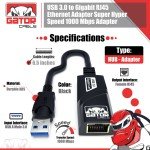 Gigabit USB 3.0 Ethernet Adapter for PC/Mac