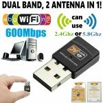 Dual Band 600Mbps USB WiFi Adapter 802.11ac