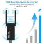 USB 3.0 Dual Band Wireless WiFi Adapter 1300Mbps