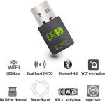 Dual Band USB WiFi Bluetooth Adapter 600Mbps