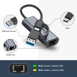 2.5Gbps USB-C Ethernet Adapter for Windows and Mac