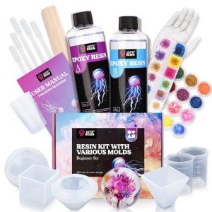 Complete Epoxy Resin Kit with Molds and Pigments