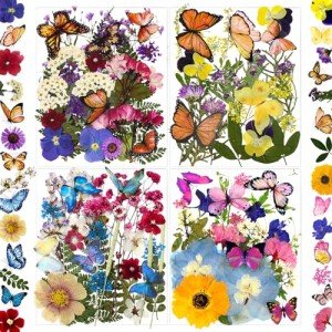 99-Piece Dried Flowers and Butterfly Set for DIY
