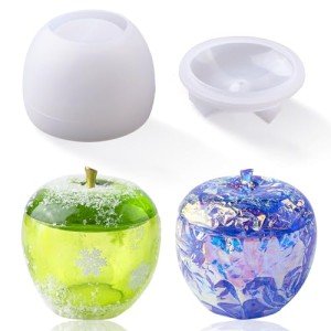 Apple-Shaped Silicone Resin Jar Molds with Lid
