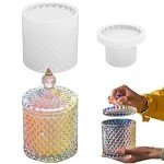 Large Vintage 3D Resin Jar Molds with Lids