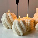 Geometric Wave 3D Candle Silicone Mold for Crafts