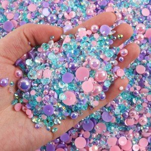 DIY Resin Rhinestone and Pearl Beads Mix