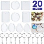 20-Piece DIY Silicone Keychain Mold Set