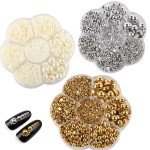 3100pcs Half Round ABS Pearl Beads for DIY Projects