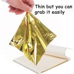100Pcs Gold & Silver Foil Sheets for DIY Crafts