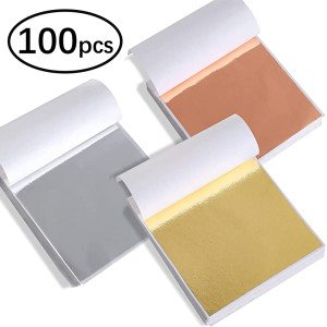 100pcs Gold & Silver Foil Paper for Crafts