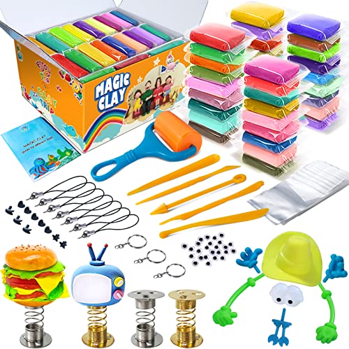 36-Color Air Dry Modeling Clay Kit for Kids