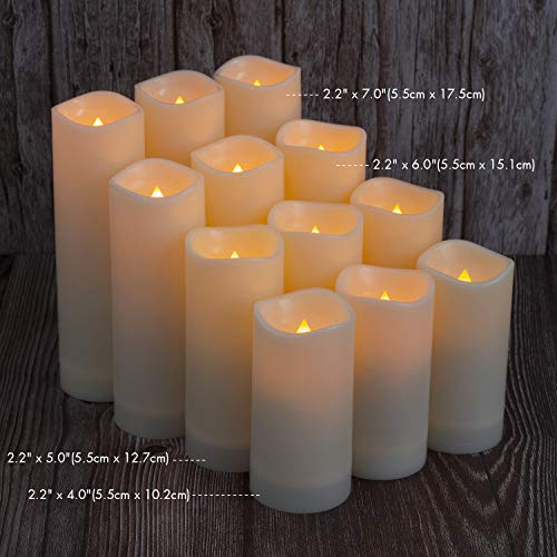Set of 12 Aignis Flameless LED Wedding Candles