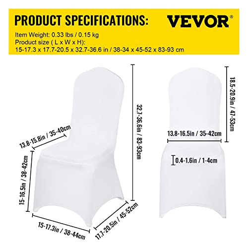 100 White Polyester Spandex Chair Covers for Weddings