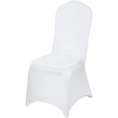 100 White Polyester Spandex Chair Covers for Weddings