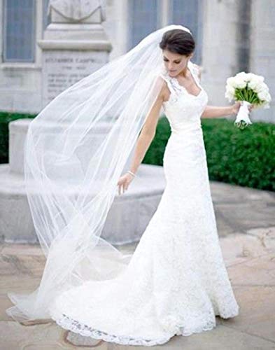 Ursumy Bride Long Cathedral Drop Veil Soft Tulle
