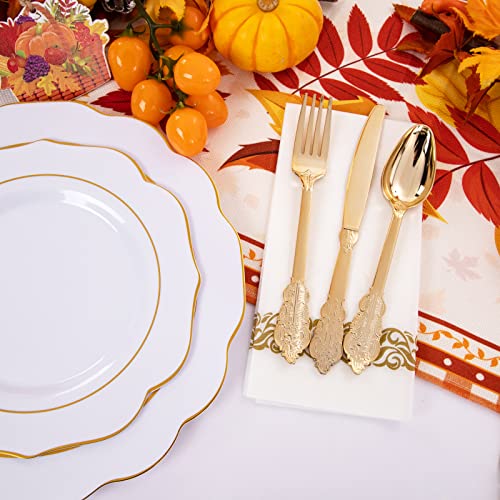 Gold Plastic Tableware Set for Elegant Wedding Celebrations