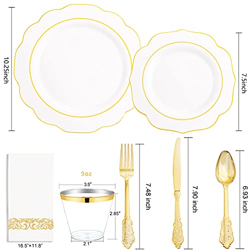 Gold Plastic Tableware Set for Elegant Wedding Celebrations
