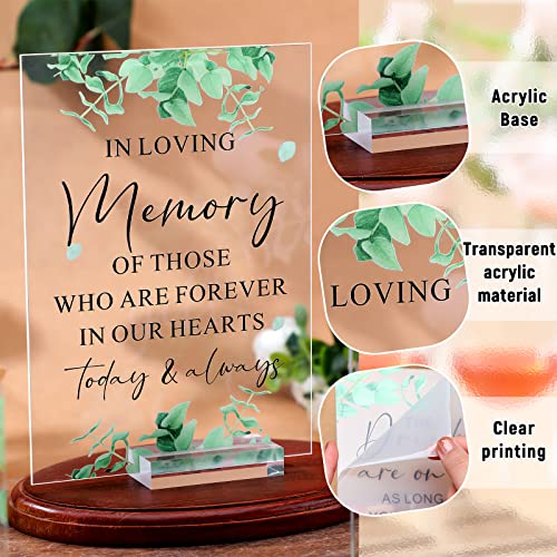 Acrylic Wedding Reception Signs Set with Rustic Holder