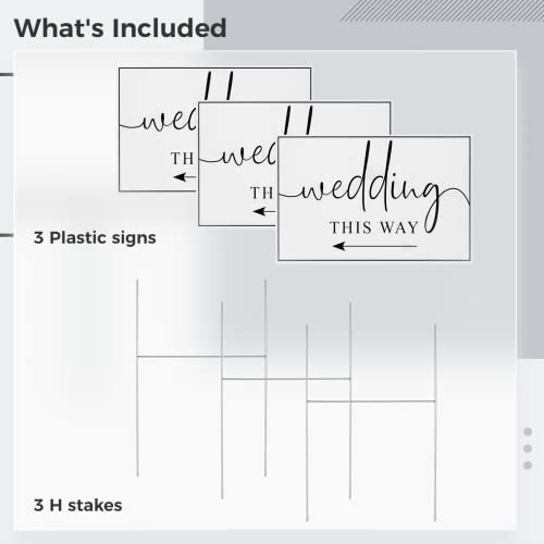 3 Packs Wedding Signs - Romantic Double-Sided Decoration