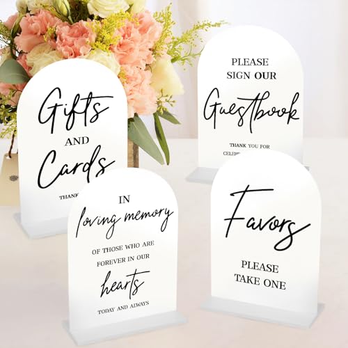 Elegant 5x7 Inch White Acrylic Wedding Signs Set