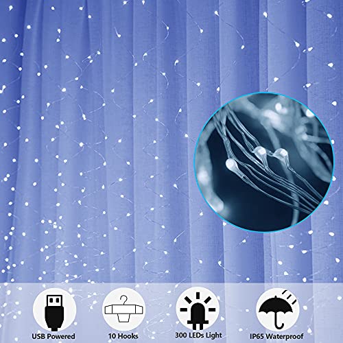 300 LED Curtain String Lights for Wedding Decor