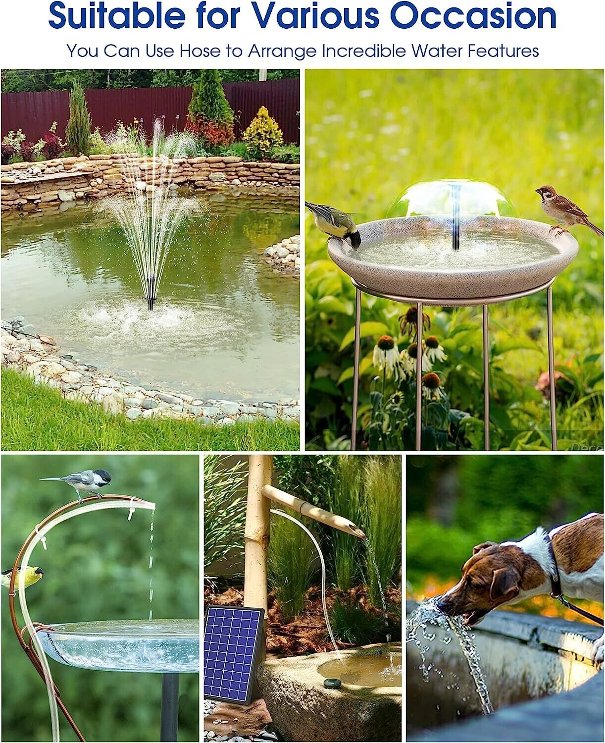 Solar Powered Bird Bath Fountain Pump