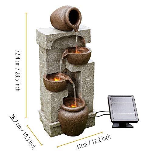 Teamson Home LED Outdoor Water Fountain: Cascading Bowls