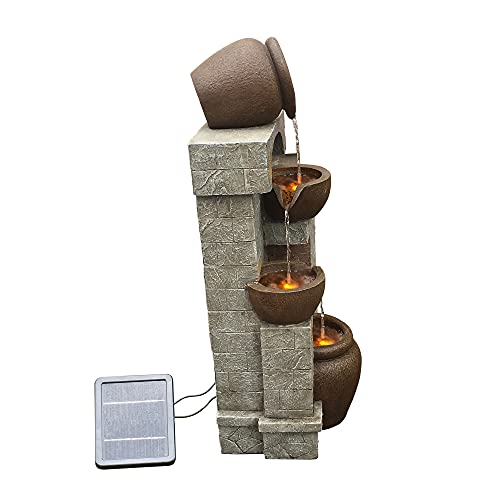 Teamson Home LED Outdoor Water Fountain: Cascading Bowls