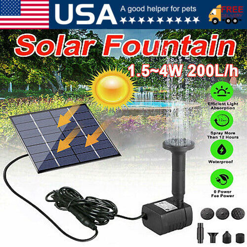 Solar Powered Submersible Floating Fountain for Bird Bath