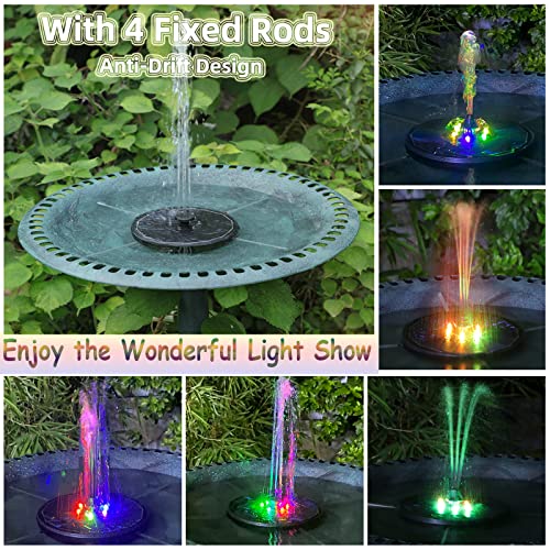ALUKIKI Solar Powered Fountain with LED Lights