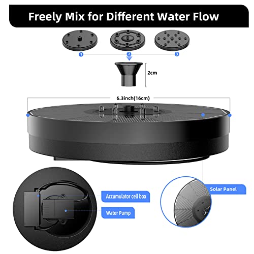 ALUKIKI Solar Powered Fountain with LED Lights