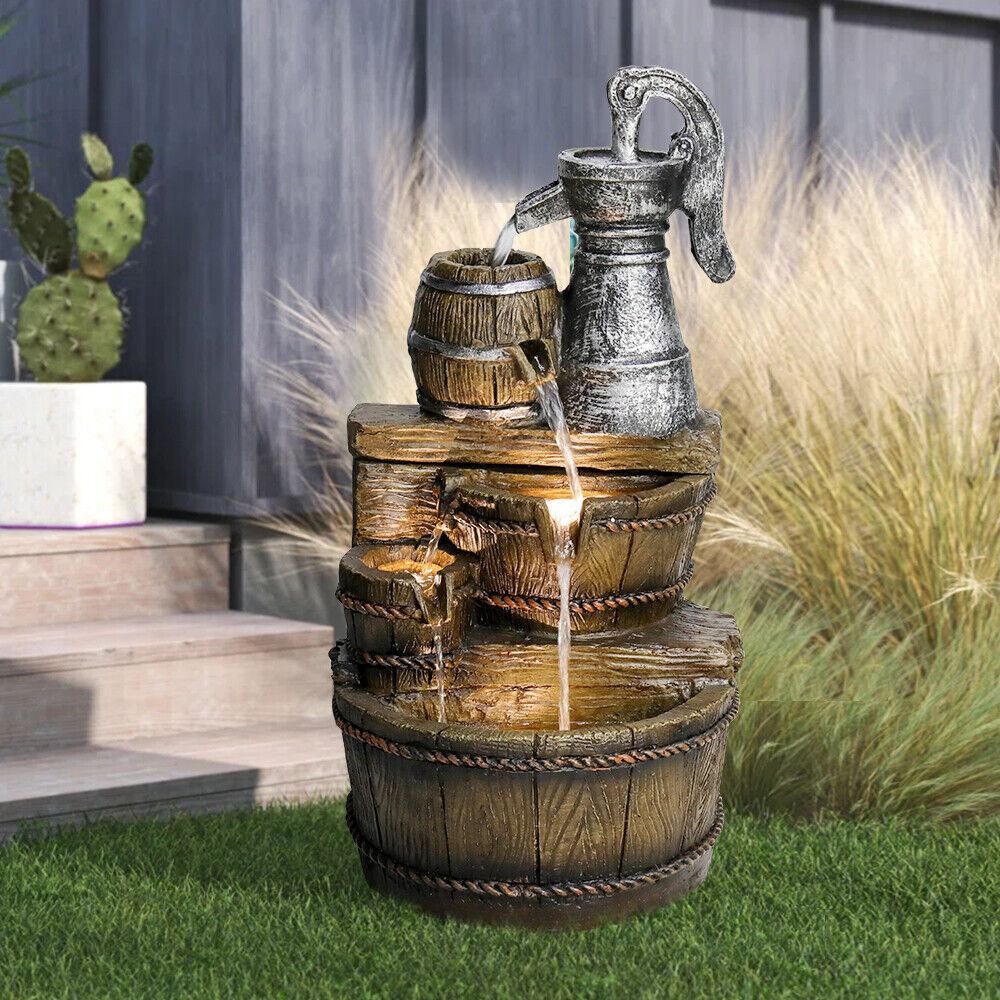 Rustic Outdoor Water Fountain for Garden Patio Décor