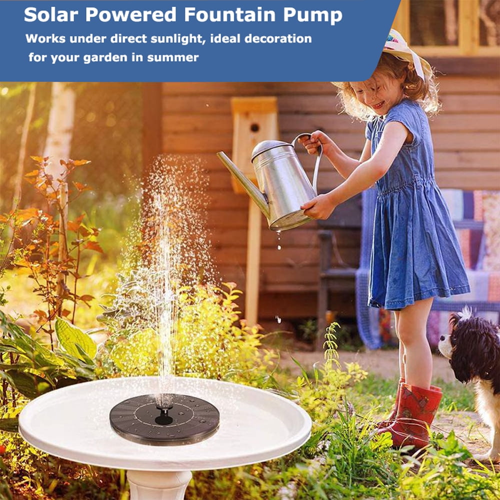 Floating Solar Water Fountain Pump for Bird Bath, Garden