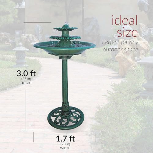 Alpine TEC106 Outdoor 3-Tier Pedestal Water Fountain, 35