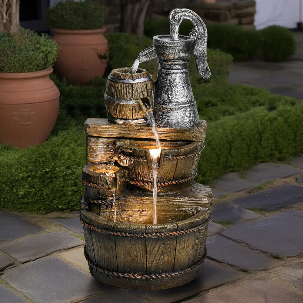 Rustic Outdoor Water Fountain for Garden Patio Décor