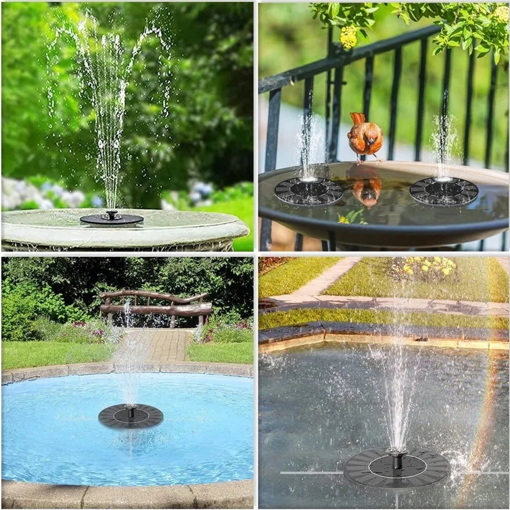 Floating Solar Water Fountain Pump for Bird Bath, Garden