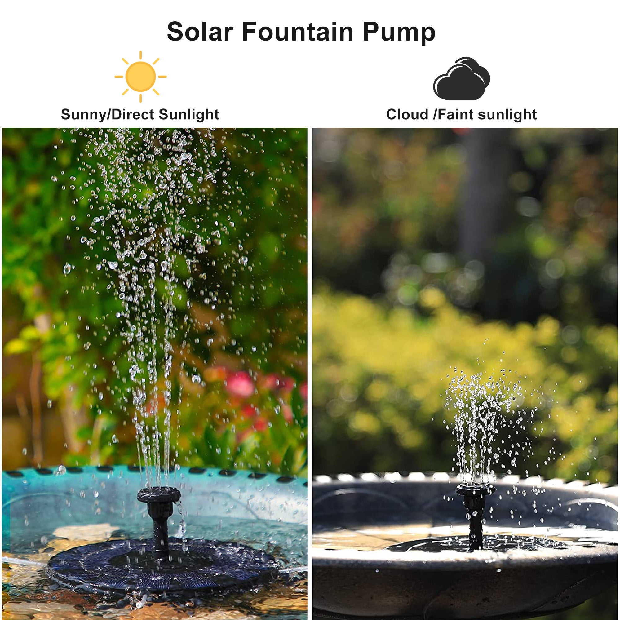 Solar Fountain Pump for Bird Bath and Garden